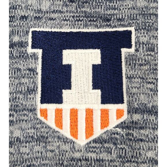 Nike Dri-FIT 1/2 Zip Pullover Women's L Illinois I Logo Blue Gray EUC - Picture 2 of 7